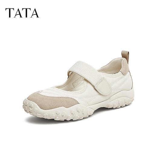 Tata Ballet Shoes Women's 2025 Spring New Flat Mary Jane Shops Sports Sports Single Shower 7E701AQ5 Beibai/Apricot 39