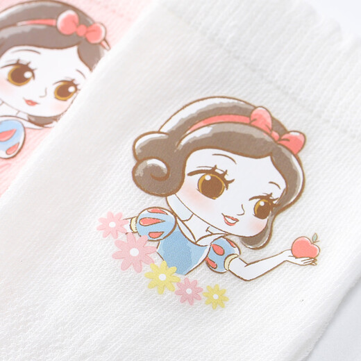Disney Children's Socken Sommerstrümpfe Mädchen Baumwoll High-End-Strümpfe DSP3481 White + Pink 16-18