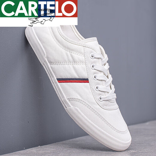 Cartelo 2025 Summer British Canvas Shoes Zapatos de tela transpirable para hombres Zapatos blancos versátiles zapatos para hombres Spring casual Caki [tela 9272] [Lace-up] 39