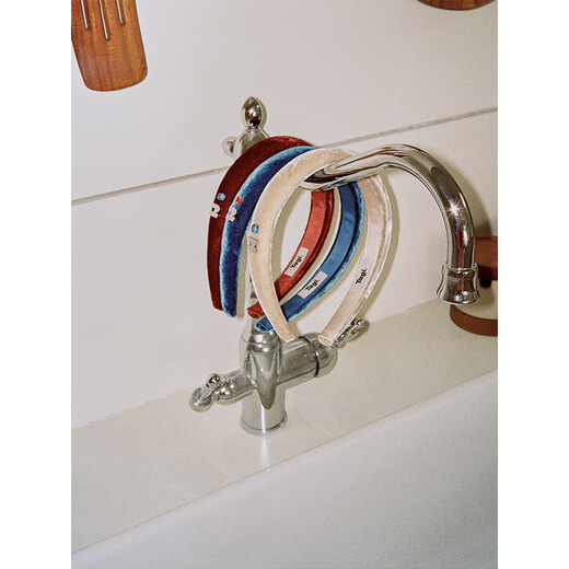 Tagi.Velvet<i>Imagination Colored Diamond Silk Headbands Autumn and Winter Multi-Color Optional Fashionable and Versatile Headbands Hair Accessories Beige Gray