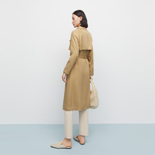
Maimeng MM British style Korean classic spring mid-length windbreaker jacket women's shopping mall same fashion commuting beige 5998169072-1 XS