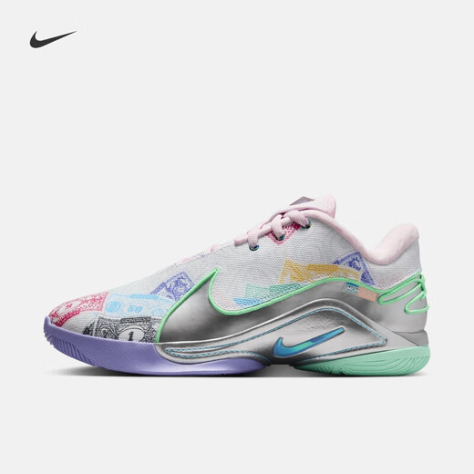 耐克（NIKE）男鞋2024春季新款运动鞋LEBRON 22詹姆斯22实战篮球鞋抗扭休闲鞋 FZ1098-100白绿粉蓝 40