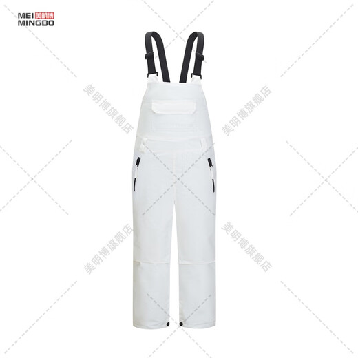 Zailu children's overalls ski pants ski clothing for men and women thickened warm waterproof snow country white black overalls 120cm 120