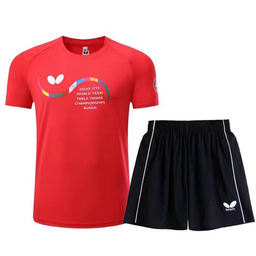 
Butterfly jersey table tennis uniform sports suit men's summer quick-drying breathable round neck table tennis jersey competition team uniform printing 826 models/orange top L size - weight 120-130Jin [Jin equals 0.5 kg]