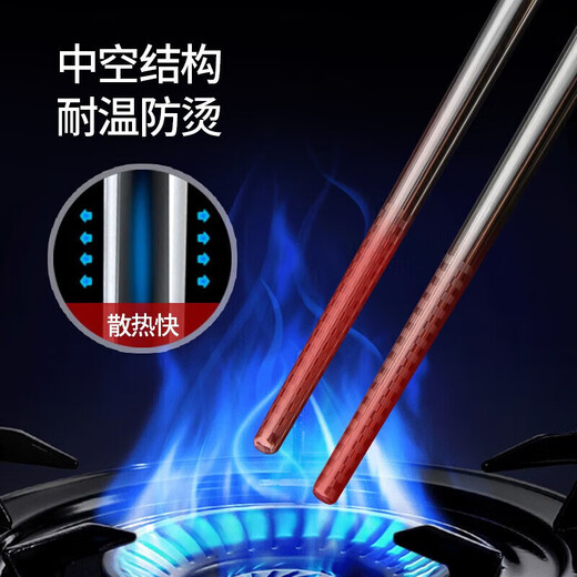 Maxcook Palillos de Acero Inoxidable 316L, Juego de Palillos domésticos Antideslizantes y sin Moho, Palillos y vajilla Masculinos, 5 Pares MCK1802