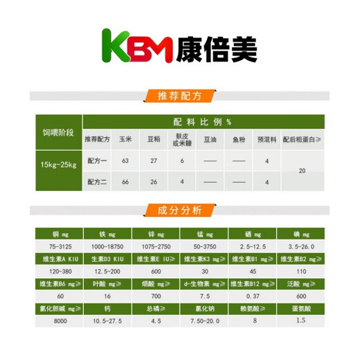 Combimex 4% piglet premix pig feed piglet fattening pig farm feeding pig farm special wholesale 20 kg W8816