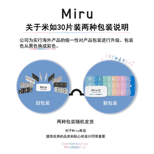 MIRU Miru Menikang Mu Likang highly hydrating myopia non-astigmatism contact lenses daily disposable 30 pieces 475 degrees