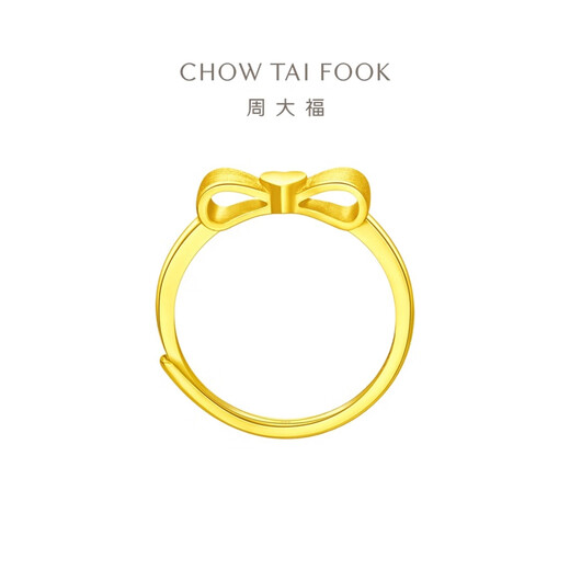 Chow Tai Fook Love Bow Live Gold Ring for Women (labor cost 160) about 3.35g EOF100