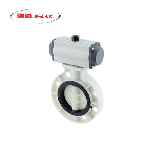 PPH pneumatic plastic butterfly valve chemical acid-alkali-resistant anti-corrosion soft seal butterfly valve D671X flow regulation fast opening valve DN50