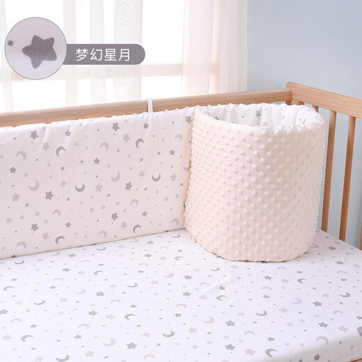 Good Baby Crib Bed Surrounder One-piece Baby Bed Surrounder Spliced Bed Surrounder Crib Fence Soft Pack Anti-collision Beanie Velvet Surrounder Flower Rabbit Double-sided Bed Surrounder Height 40cm Length 200cm