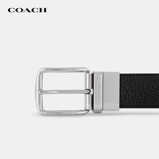 COACH brand direct supply men's belt double-sided cow leather belt 3.8CM black CQ023 New Year gift