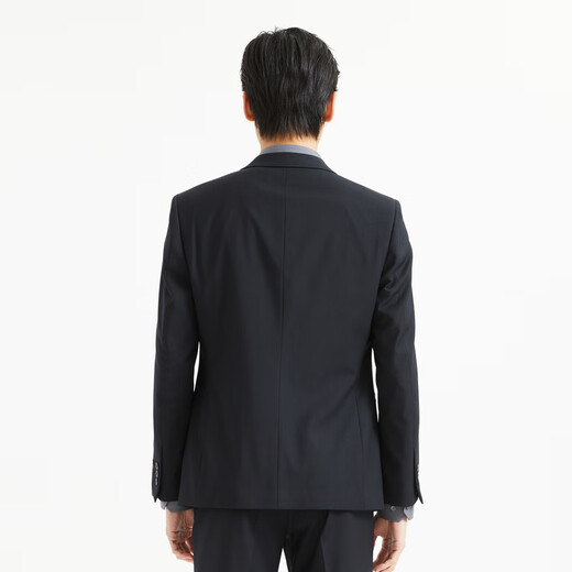 Lilang Youth Business Men's Wool Suit Suit Set Men's Business Formal Suit Two-piece Set Q4QXF07 Navy Blue 170A