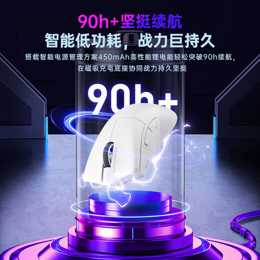 MACHENIKE L8Max Air Star Flash Mouse Wireless Bluetooth Three-Mode Gaming Mouse Wired/Star Flash/Bluetooth Lightweight 66g E-Sports Gaming Computer Office Notebook Mouse L8Max Set Version Three-Mode Mouse-White