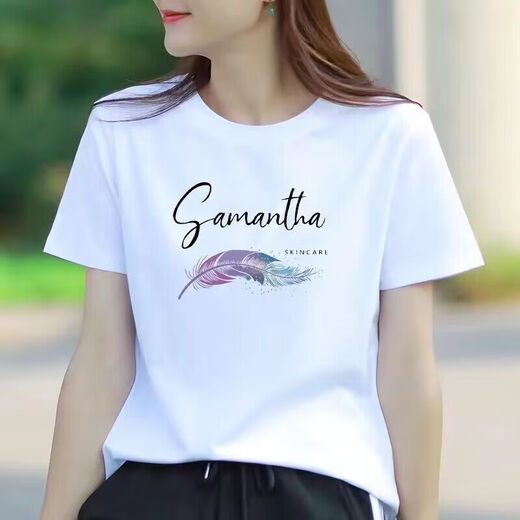 Veros pure cotton white short-sleeved T-shirt for women slim fit simple summer new sports style casual women's half-sleeved top 1477 L (110-125 Jin [Jin equals 0.5 kg])