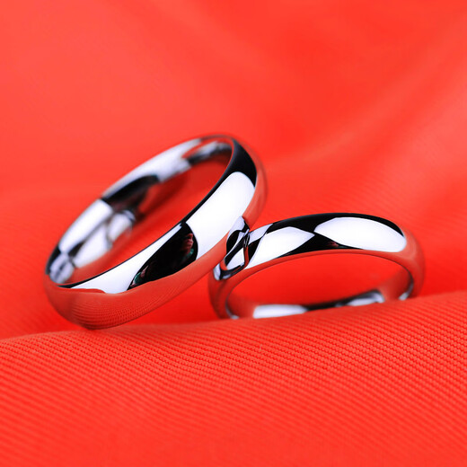 Nilan pt950 platinum ring ring PT950 platinum pair of rings for men and women, glossy simple pair of open and closed 5MM men's rings No. 20