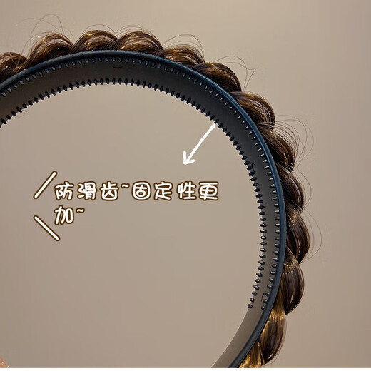 Dongyi carefully selected fishbone braided headband, high skull headband, handmade fish braided hair to cover white hair, hairpin, Mother's Day 520 gift, fishbone braided headband, natural black - 1 piece