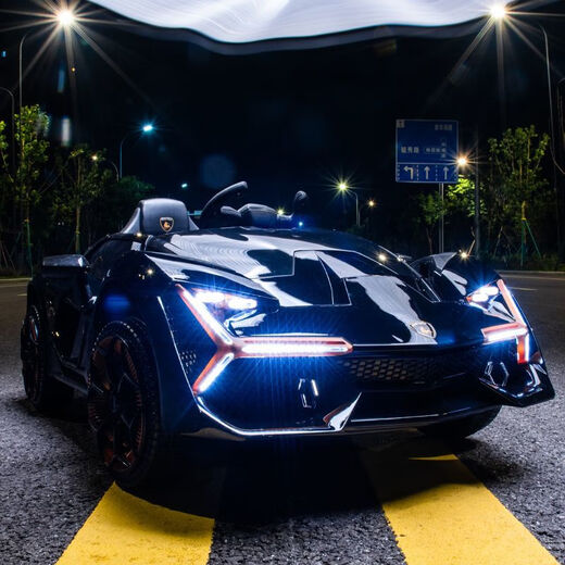 Yun Ting can sit in a car for adults 0-12 years old, a car for children, an electric car for babies, a four-wheel battery car for 1-6 years old, a remote control car/double scissor door/Chaowei battery, membrane type without electricity - not rideable