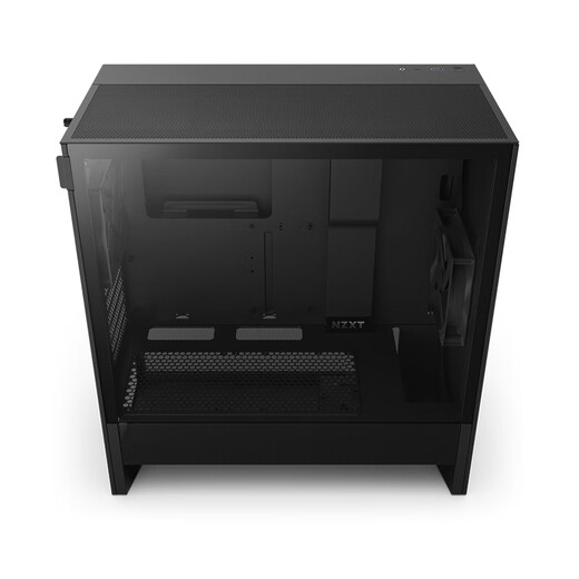 NZXT全新H5 FLOW 台式电脑机箱黑色 ATX中塔电脑主机箱台式侧透明电竞水冷游戏机箱