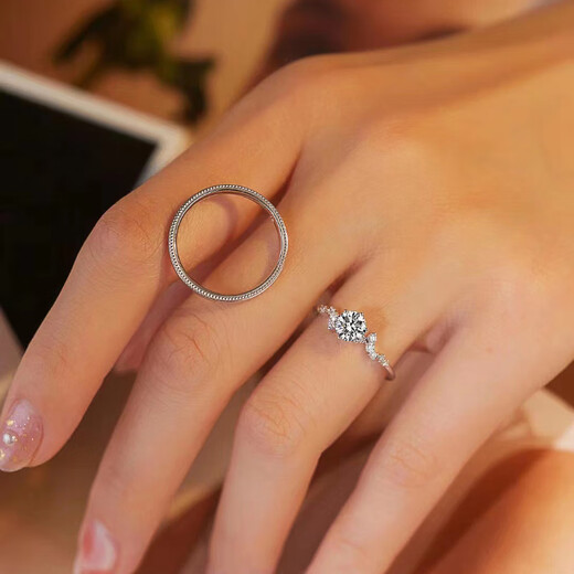 MZMZ Platinum Ring Meteor Series pt950 Platinum Pair Ring Men's and Women's Ring Proposal Wedding Birthday Anniversary Gift Light Luxury Style-Meteor Pair Ring