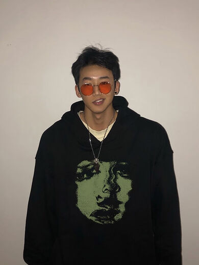 MFJO山东青岛即墨卫衣潮流男ins美式高街韩版特大码2-300斤美式重磅连 连帽黑色12041 XL建议100-130斤