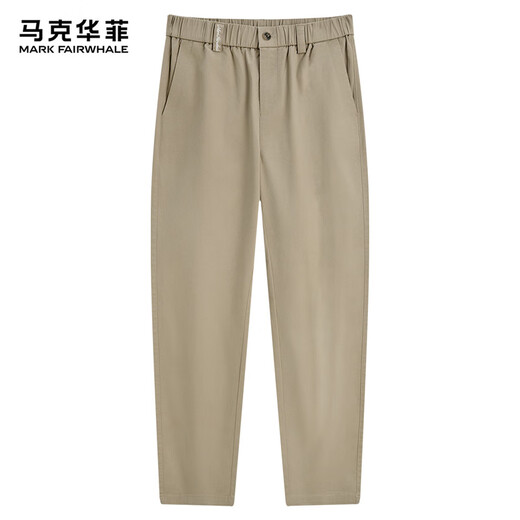 
Mark Waffe [Stretch Comfortable] Casual Pants Men's 25 Spring New Fashion Embroidered Straight Solid Color Commuter Long Pants 701 Khaki (Classic Straight All Seasons Wearable) L (High 170-175 Weight 65-70)