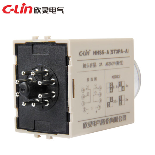 Xinling Electric HHS5 ST3PA-A/B/C/D/F/E/G AC220V DC24V power-on time delay relay ST3PA-D with PF-083A base AC380V