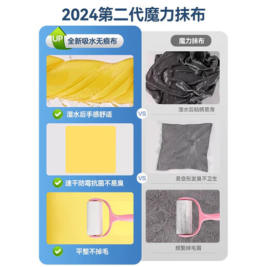 Sulida magic rag to clean glass, not easy to shed hair and leave watermarks, thickened and absorbent, special cleaning cloth for household mirrors, upgraded traceless rag yellow*6