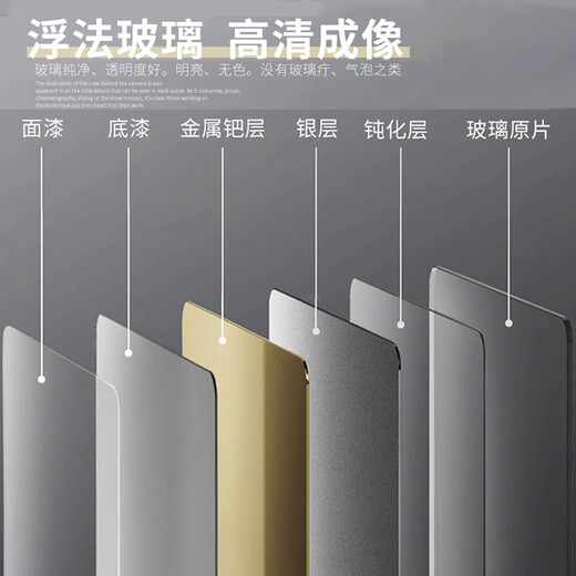 LA PRAIRIE德国 轻奢试衣镜led带灯全身镜贴墙智能镜子壁挂穿衣镜挂墙家用 金色单触无极调光(调亮度)-白光 60*165cm