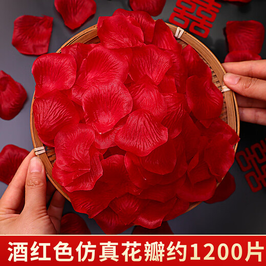 CLCEY仿真玫瑰花瓣装饰婚房布置套装表白结婚撒花假花求婚浪漫婚礼用品 奶白色仿真花瓣约1200片
