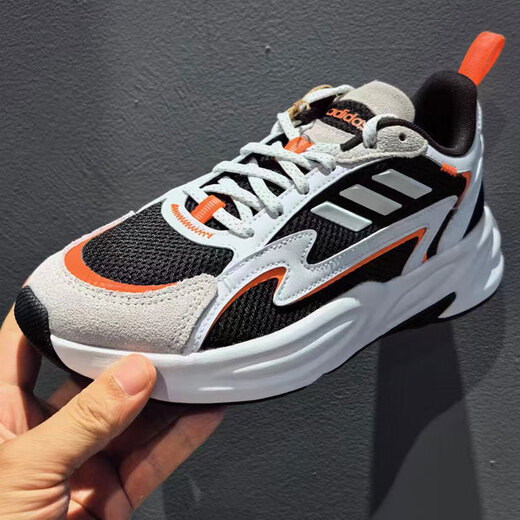 阿迪达斯（adidas）跑步鞋男鞋女鞋2025冬季新款户外健身运动鞋厚底老爹鞋休闲鞋 JH7371黑白橙 41