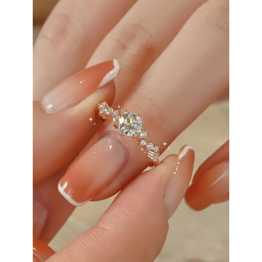 DL 1998 Fat Donglai same style rose gold ring 18k secret blue independent design star dream moissanite diamond women light luxury silver 18K rose gold No. 18