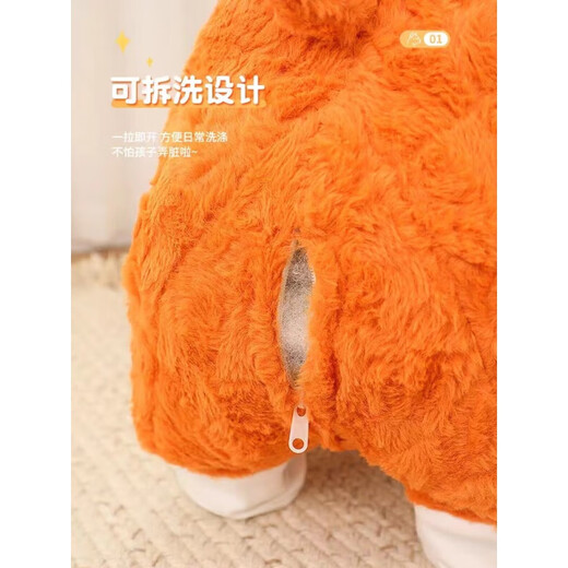 Mantenga linda alpaca montura muñeca taburete asiento animal muñeca con ruedas regalo de cumpleaños de juguete de lujos de lujo para mujeres para mujeres con estilo de polea de naranja desgarrable 1.12m