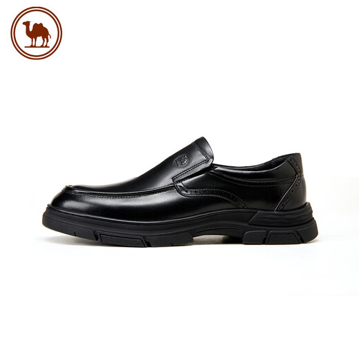 Camel Business Leather Shoes Casual Cowhide Formal British Men's Shoes Comfortable Derby Shoes P14A005609 Black 41