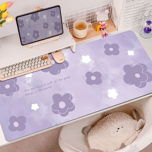 Ye yu lila Schmetterlingsblume Maus-Maus-Pad Super großes hochwertiges Mädchen Wache Computer Büro Schreibmatte Tischpolster RK-3890 丨 Lila verdickte Schließkante 57 cm * 33 cm 2mm 2mm