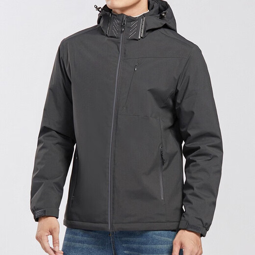 Woodpecker (TUCANO) plus velvet integrated jacket for women and men single-layer outdoor autumn and winter mountaineering jacket jacket warm soft shell windbreaker 9930A dark gray-men [solid color] L