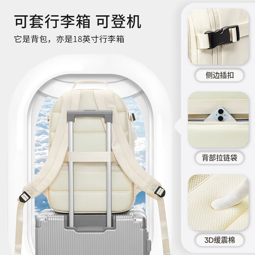 Landcase Travent Bag -Rucksack für Frauen 2024 neuer Rucksack mit großer Kapazität für Business Trip Gepäckbeutel Computertasche für Männer 3890 Meter Weiß