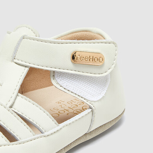 YEEHOO shopping mall same style children's shoes summer breathable anti-suffocation sandals baby shoes 2025 new style cloud silk off-white size 17.5 recommended foot length 9.5-10.5cm