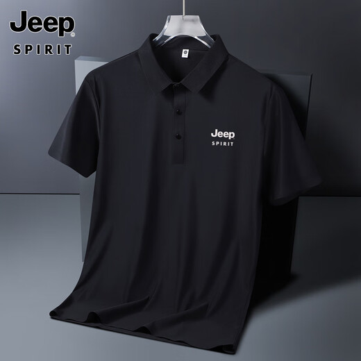 JEEP SPIRITJEEP Jeep Ice Silk POLO shirt men's summer thin cool quick-drying short-sleeved T-shirt business casual lapel top JEEP12358 Ice Silk POLO shirt/Sea Green JEEP1 L 110-125Jin[Jin equals 0.5 kg]