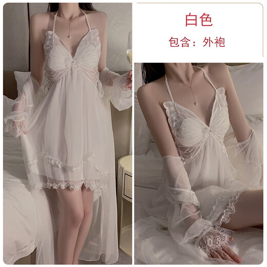 Los pijamas sexys de Wen Shiou están libres de pasión sexy y fugas de senos sin quitarse la tentación del uniforme para cubrir la falda de la madrastra de la cadera jugar al alto P3886 verde (túnica exterior + cinturón) M no solo mejorará a los hombres