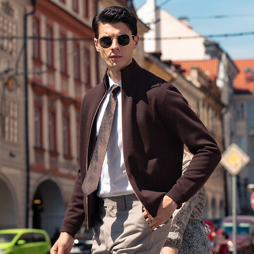 Mr. Bubasulan Wool Stand Collar Chaqueta para hombres Sweater Sweater para hombres BE12128 CIRTETTE M (170)