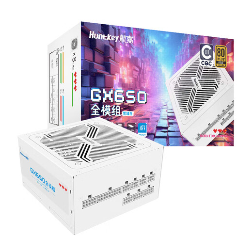 Das Desktop-Host-Netzteil der GX-Serie von Huntkey hat eine Nennleistung von 650 W/700 W/750 W/800 W/850 W. Das breite Computer-Gaming-Netzteil unterstützt die CPU-Übertaktung. GX650M weiß – 650 W, Goldmedaillen-Modul, 80PLUS-Zertifizierung