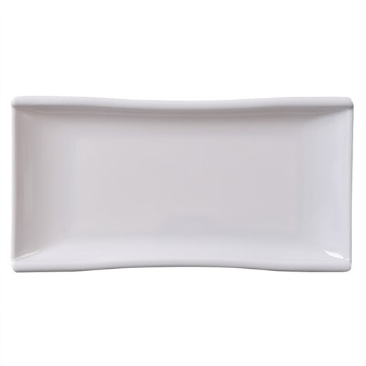 
Special rectangular barbecue dish for the tray of the Enjoyment House, imitation porcelain plastic commercial tableware, Japanese buffet dish, white long strip tray 12013 13 inches, default