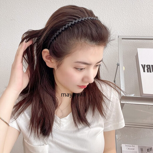 Jack Viney带齿防滑发箍少女橡皮外出头洗脸化妆固定碎发神器压发色 9274H深棕色发箍