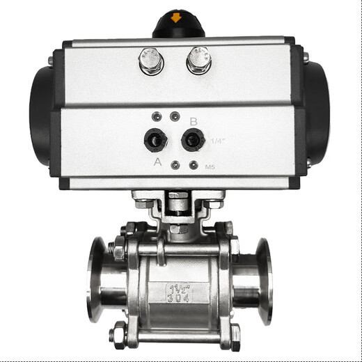 Pneumatic quick-install ball valve chuck three-piece ball valve clamp pneumatic quick-install 304 stainless steel valve Q681F-16P Pneumatic chuck three-piece ball valve/Q681F-16P DN15/No accessories