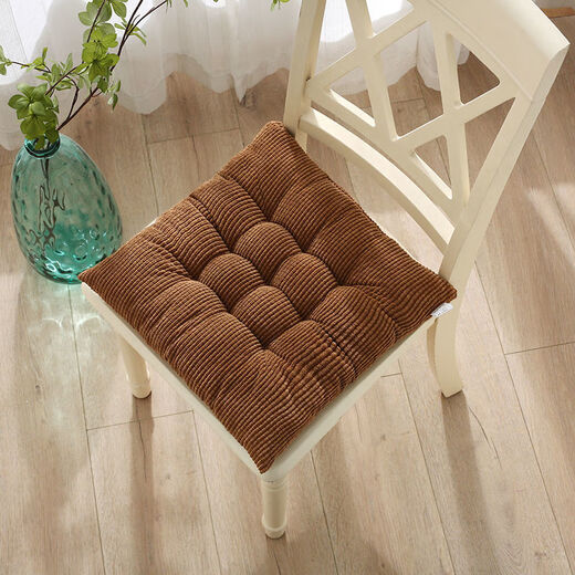 Yingzhuer thickened cushion office four seasons student classroom female stool floor mat butt cushion strap sedentary chair cushion corduroy square coffee 40*40cm