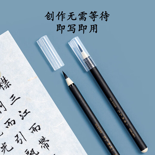 Deli (deli) new style calligraphy soft pen fountain pen beautiful pen small regular script beginners entry-level calligraphy practice four treasures student gift (black) school stationery