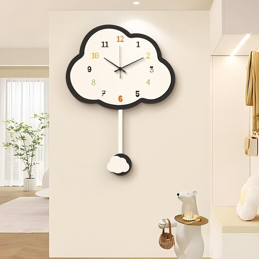 Long time no see cream style wall clock living room simple creative clock home restaurant cloud wall clock hanging watch