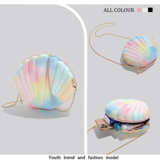 
CHARINE/KATH Women's Bag Colorful Mini Shell Bag High-end Niche Bag Women's Fashionable and Versatile Chain Crossbody Bag Color Gift Box + Gift Bag
