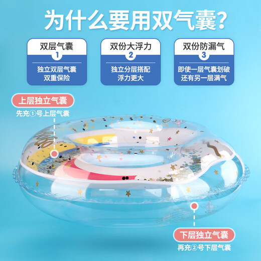 swimbobo儿童游泳圈男女童学游泳训练腋下圈初学者加厚救生圈K5103-M码	