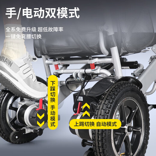 BURIRY electric wheelchair fully automatic portable foldable travel aircraft for elderly smart W730 standard model丨13AH lithium battery